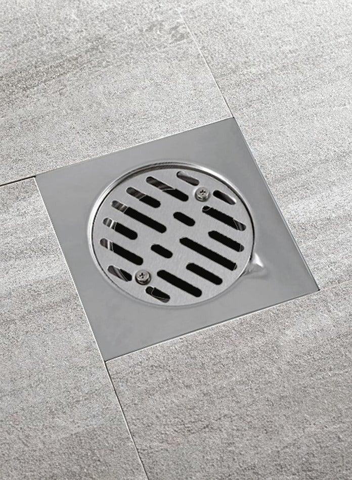 مودي مصرف أرضي من الستانلس ستيل بغطاء قابل للإزالة – مصرف دش للحمام مضاد للانسداد، شبك مربع مقاوم للصدأ للمطبخ والشرفة والمرآب وغرفة الغسيل (15*15 سم) - Image 5