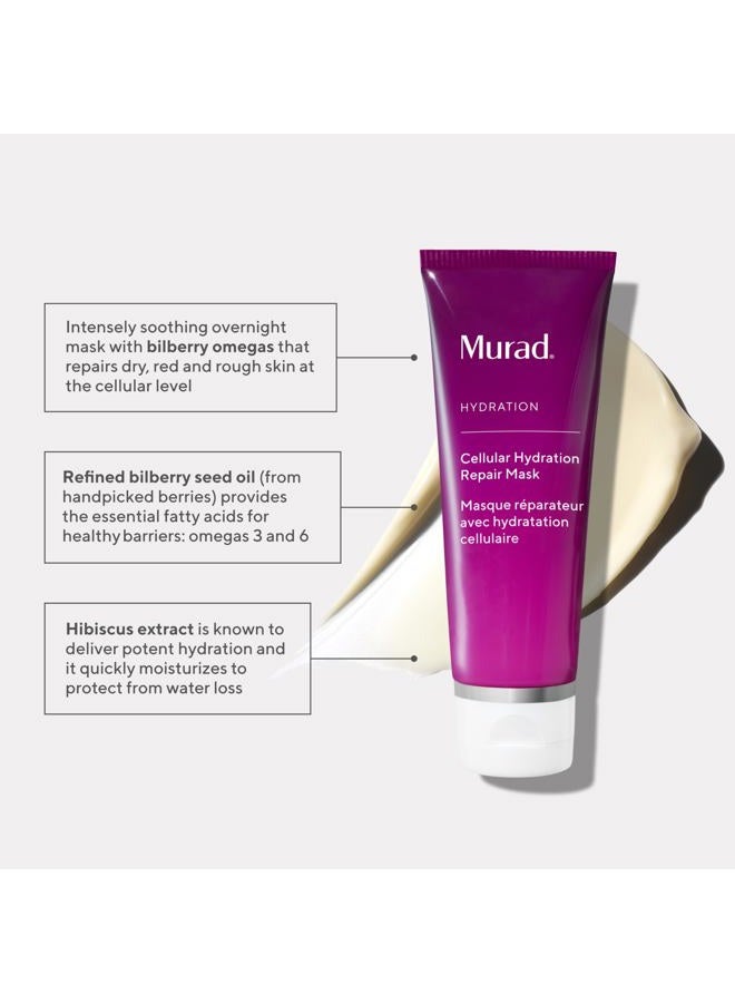 Murad Cellular Hydration Barrier Repair Mask - Hydrating Face Mask, Formulated with Bilberry Omegas, Hibiscus Extract, and Canadian Willowherb, Visibly Repairs Dry, Red, and Rough Skin - 2.7 Fl Oz - Image 2