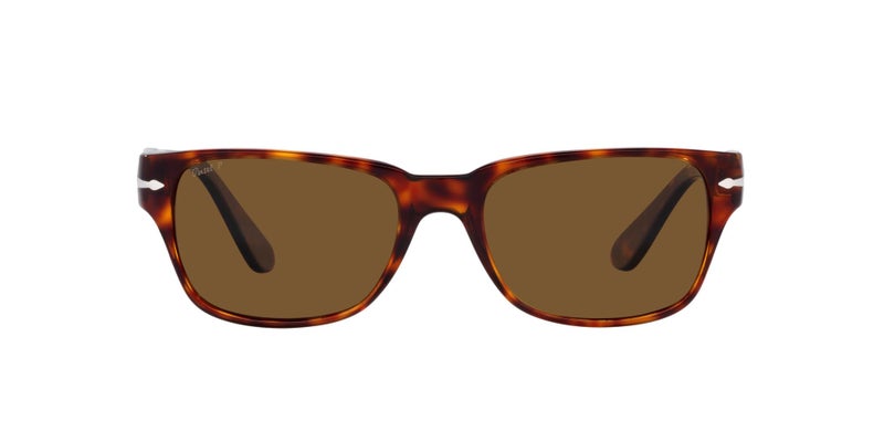 Persol PO3288S Rectangular Sunglasses, Havana/Brown Polarized, 55 mm - Image 1