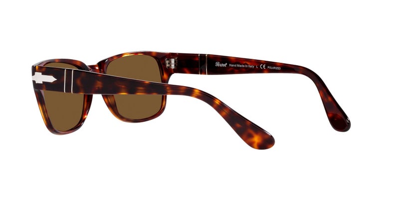 Persol PO3288S Rectangular Sunglasses, Havana/Brown Polarized, 55 mm - Image 5