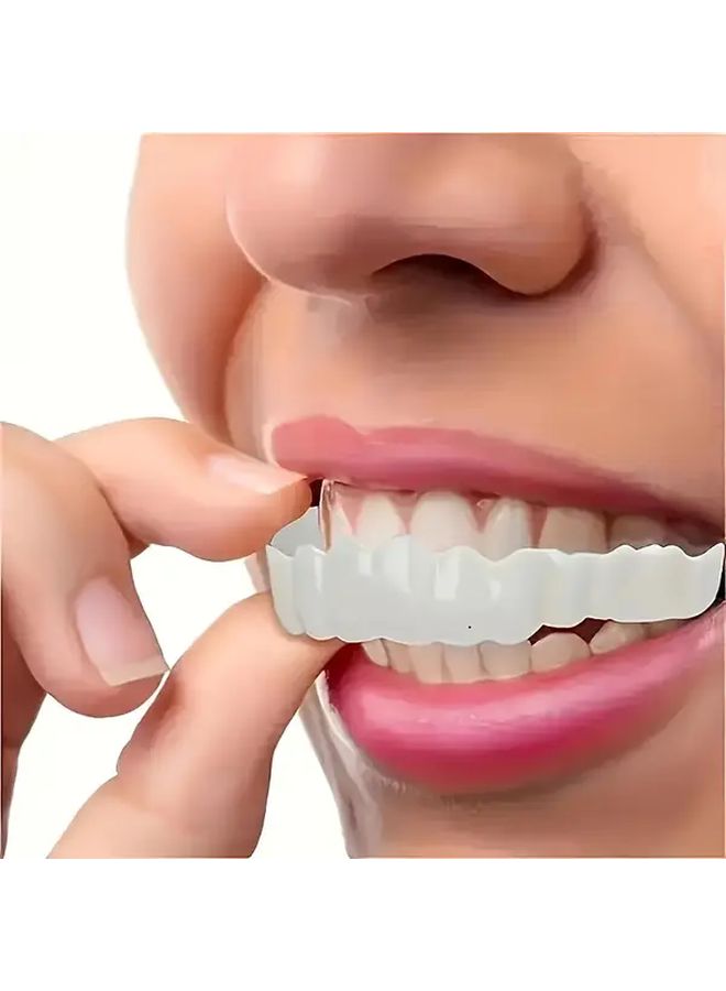 2 Pairs Realistic Dental Veneers Upper Lower Teeth Whitening Durable Easy Apply - Image 3
