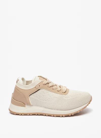 Flora Bella By Shoexpress Womens Textured Low Ankle Sneakers with Lace Up Closure