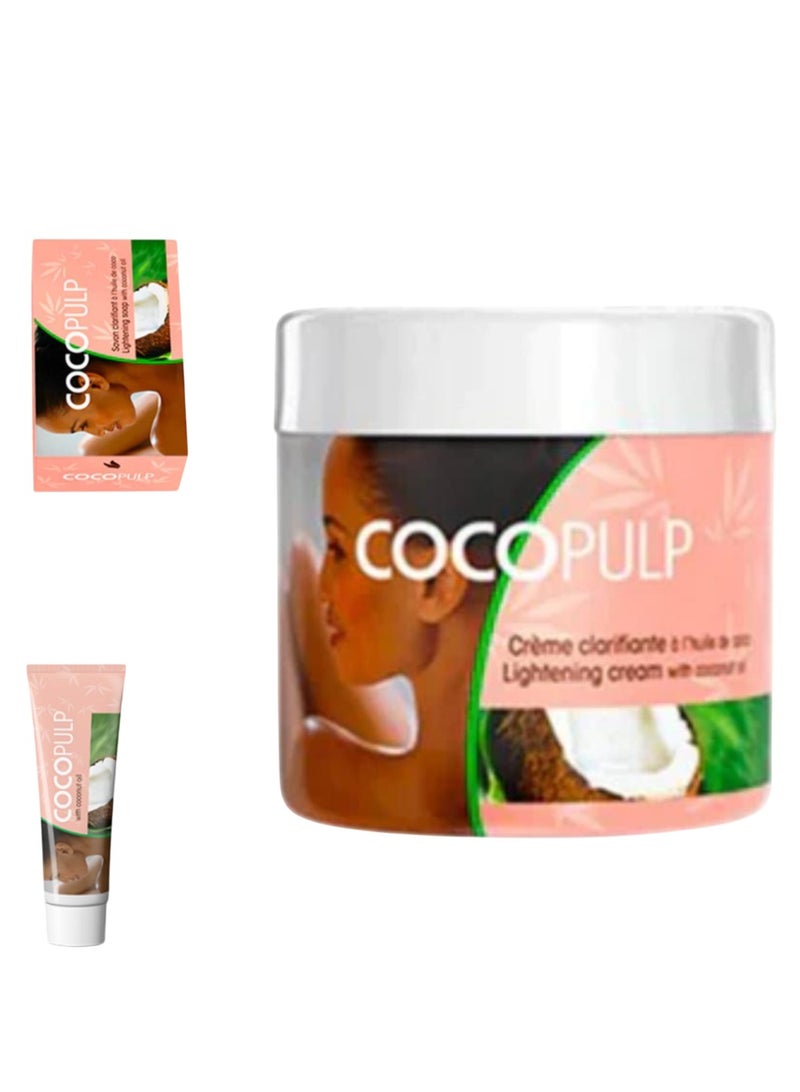 COCOPULP The most powerful Intense lightening cream set + Cream 500ml  + Lighten Soap With Coconut Oil