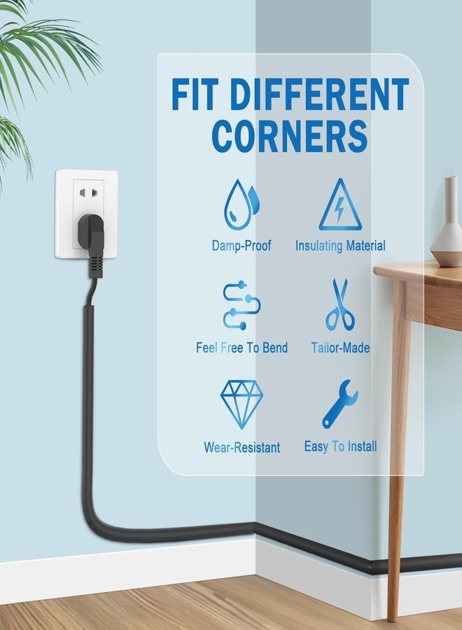 UOMTFAI Wall Cord Hider 78 Inch - Self-Adhesive Wire Cover Raceway for Walls, Flexible PVC Cable Concealer for Home and Office, W0.59 H0.39in - Black - Image 4