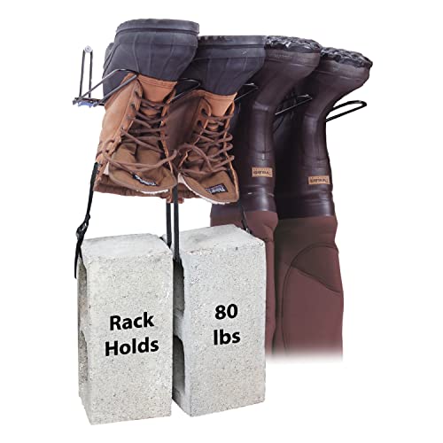 Rack'Em Boot Wader Rack - Storage for Waders - Boots - Shoe Dryer - Wall Mounted Hanger Organizer - Heavy Duty - Holds 2 Pairs - Image 3