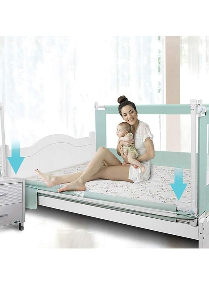 Bed Rail Portable Safety Guard for Baby, Toddlers Protection Guardrail for Kids/Child, Vertical Lift,for Single Bed Double Bed (1 Side) Bed guard (Color : Pink, Size : 180cm)  - Image 2