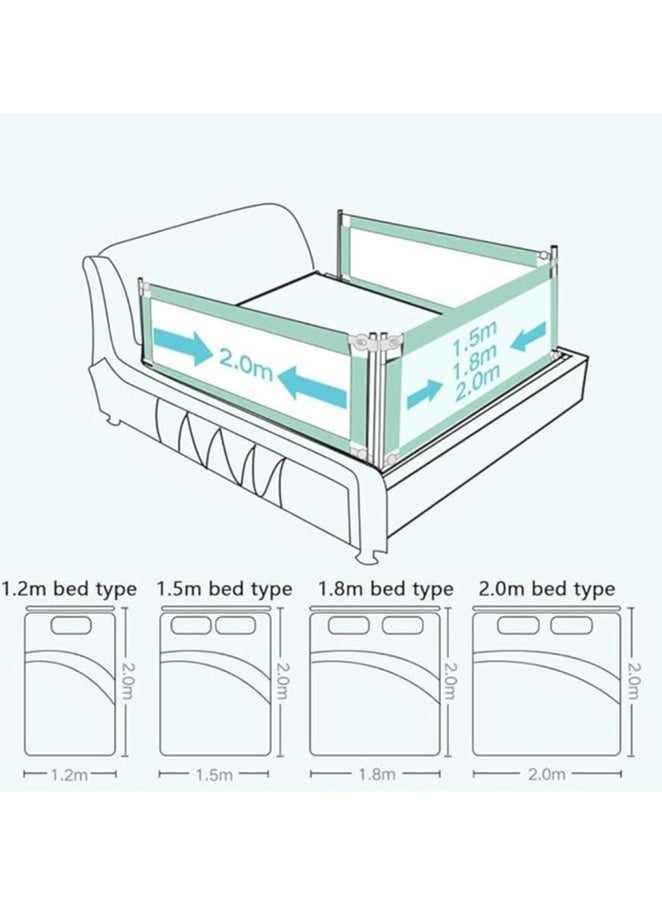 Bed Rail Portable Safety Guard for Baby, Toddlers Protection Guardrail for Kids/Child, Vertical Lift,for Single Bed Double Bed (1 Side) Bed guard (Color : Pink, Size : 180cm)  - Image 4