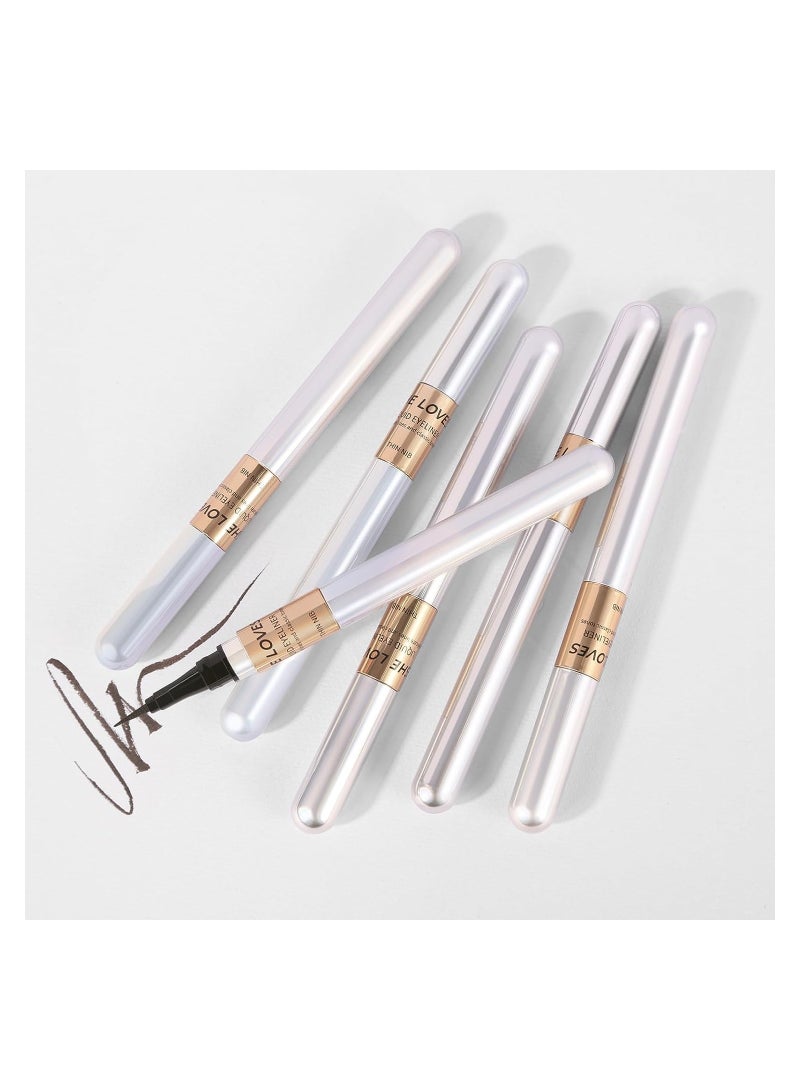 KASTWAVE Black Liquid Eyeliner Pen Waterproof Smudge-proof Quick Drying Eye Makeup Pen Ultra Fine Precision Water Brow Pen Ultra Silky Formula Precision Felt Eyeliner 01 Black - Image 5