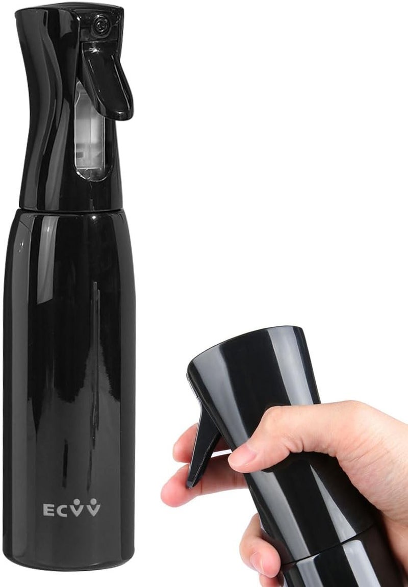 ECVV 500ml Continuous Spray Bottle Plastic Empty Hair Mist Sprayer Ultra Fine Water Mister for Hairstyling Cleaning Salons Plants Pet Care (Black) - Image 1