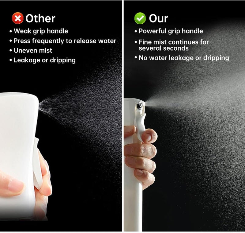 ECVV 500ml Continuous Spray Bottle Plastic Empty Hair Mist Sprayer Ultra Fine Water Mister for Hairstyling Cleaning Salons Plants Pet Care (Black) - Image 3