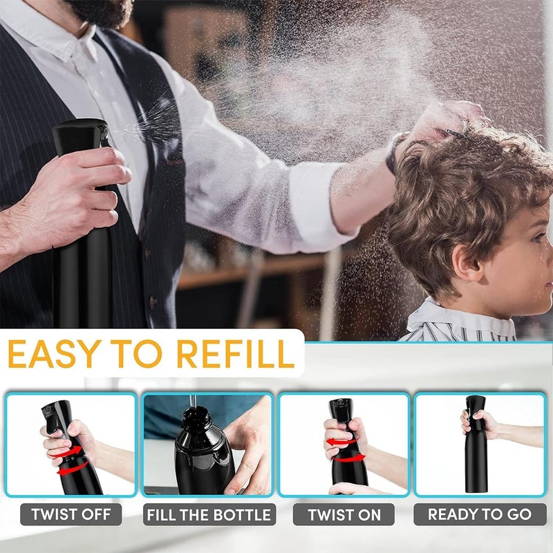 ECVV 500ml Continuous Spray Bottle Plastic Empty Hair Mist Sprayer Ultra Fine Water Mister for Hairstyling Cleaning Salons Plants Pet Care (Black) - Image 5