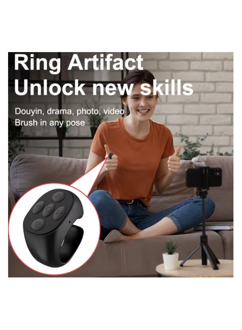 TikTok Rechargeable Scrolling Button Ring – Stylish Bluetooth Remote Ring with Charging Case for iPhone & Android  - Image 2