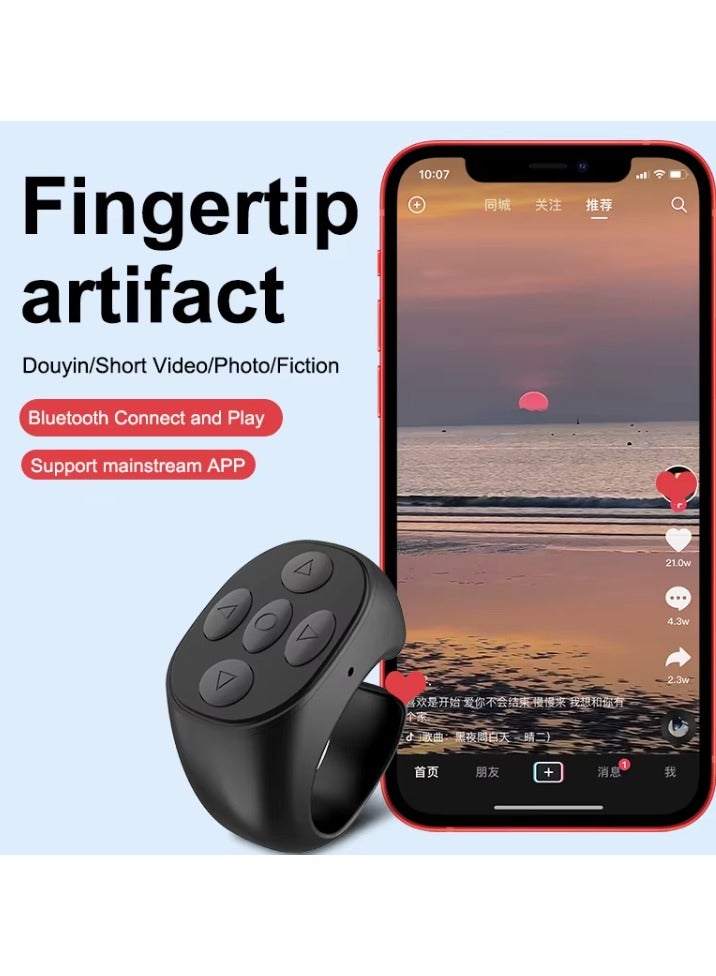 TikTok Rechargeable Scrolling Button Ring – Stylish Bluetooth Remote Ring with Charging Case for iPhone & Android  - Image 5