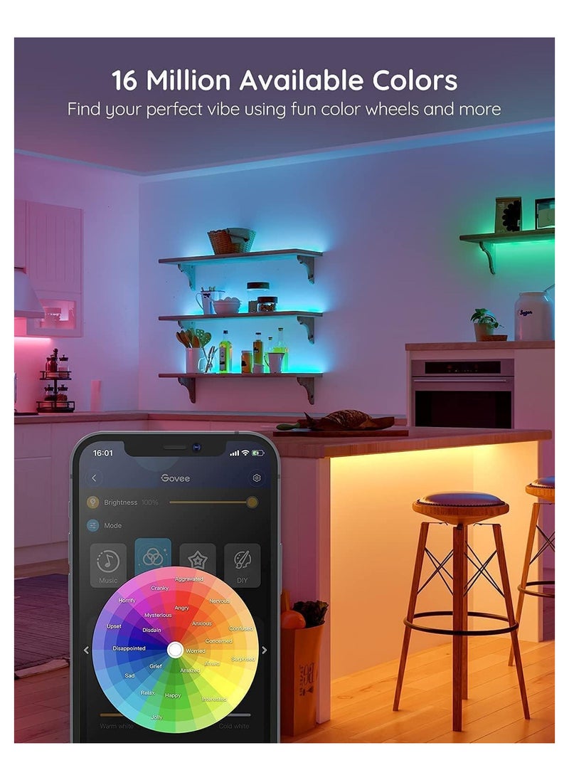 Govee - Govee LED Lights 10m, Bluetooth LED Strip Light App Control, 64 Scene Modes and Music Sync, for Bedroom, Party, DIY Home Decoration Model H613B - Image 1