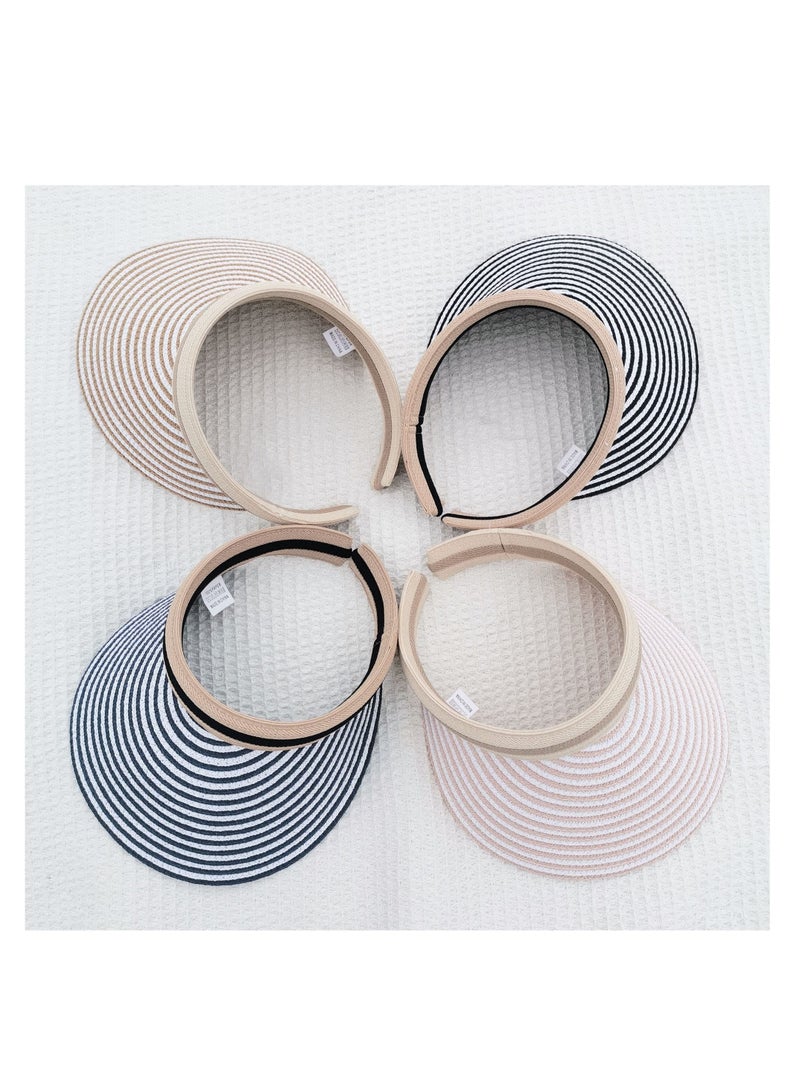SYOSI 2 Pack Sun Visor Hats Clip-on Women Wide Brim Adjustable Travel Summer Beach Cap - Image 5
