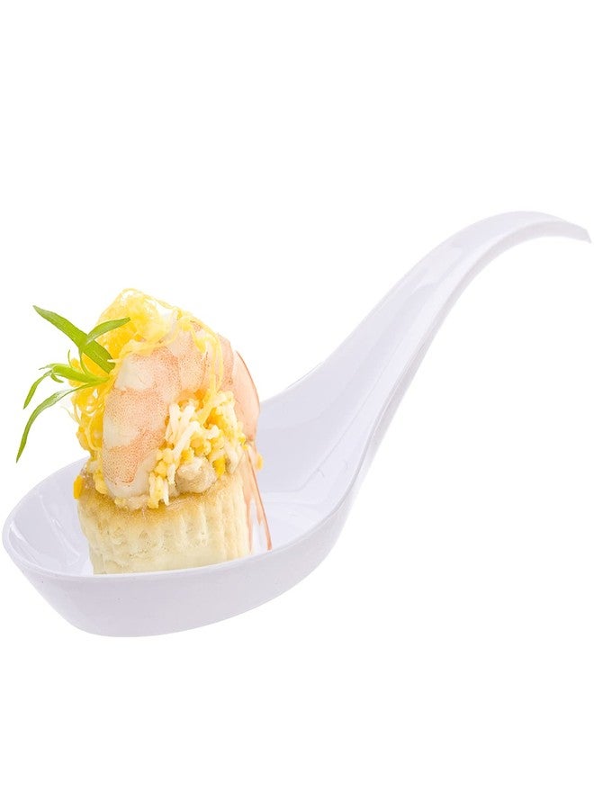 Kingrol 200 Plastic Appetizer Spoons, Disposable Tasting Spoons for Desserts, Hors d'oeuvres, Soups, Sushi, Dipping Sauces - White - Image 2