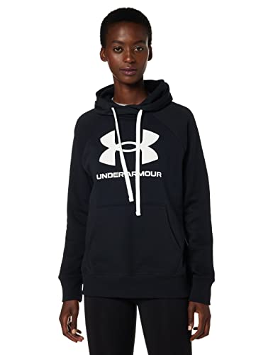 Under Armour Womens Rival Fleece Logo Hoodie , Black (001)/Black , Large - Image 1