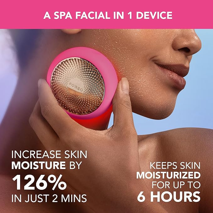FOREO UFO 35in1 Full Facial LED Mask Treatment Deep Moisturiser Anti Aging Face Mask Beauty Thermotherapy Cryotherapy Face Massager Pearl Pink - Image 2
