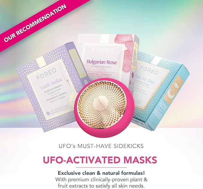 FOREO UFO 35in1 Full Facial LED Mask Treatment Deep Moisturiser Anti Aging Face Mask Beauty Thermotherapy Cryotherapy Face Massager Pearl Pink - Image 4