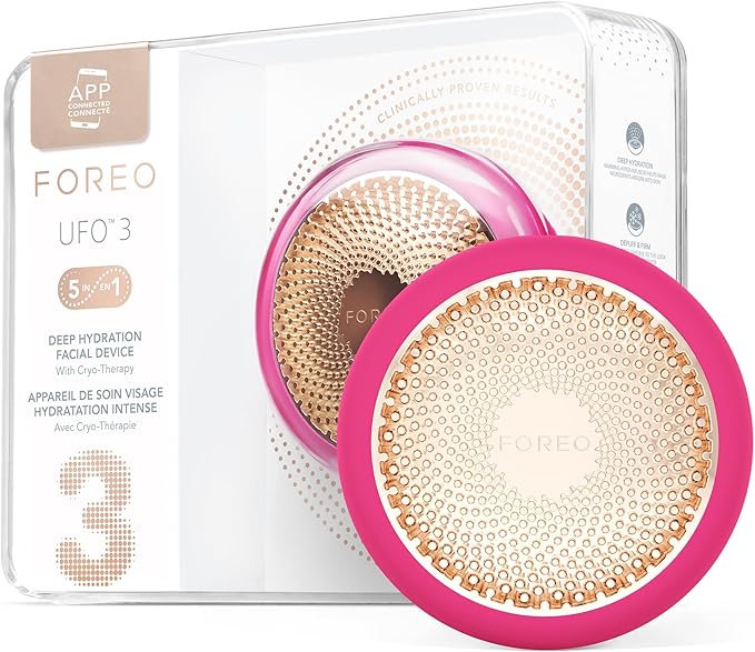 FOREO UFO 35in1 Full Facial LED Mask Treatment Deep Moisturiser Anti Aging Face Mask Beauty Thermotherapy Cryotherapy Face Massager Pearl Pink - Image 1