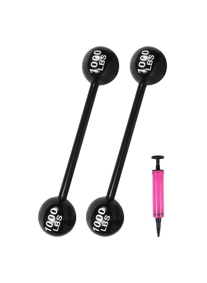 EVERMARKET 2 Pcs Giant Inflatable Dumbbell Barbellfunny Carnival Circus Birthday/Halloween Party Decorations Fake Weights Cosplay Props Party Suppliesblow Up Strongman Costume Photo Booth Props Accessory - Image 2