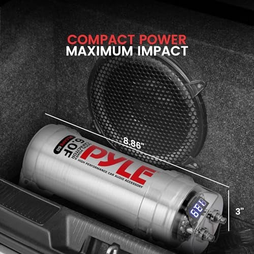 Pyle 6.0 Farad Digital Power Capacitor - High-Performance Car Audio Accessory with Blue Digital Display Voltage Readout Over Voltage Protection Mounting Hardware DC 12-24V - Image 5