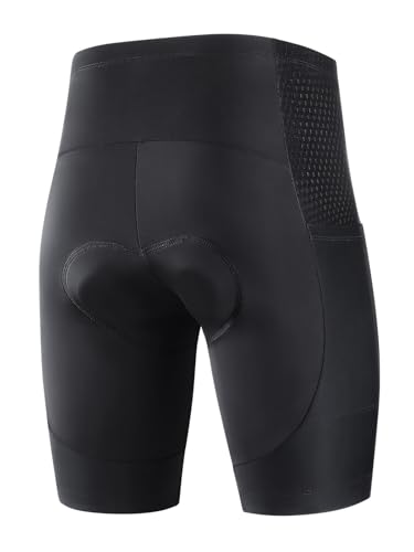 BERGRISAR Men's Cycling Shorts 4D Padded Bike Shorts Biking Bicycle Shorts with Pockets Black Large - Image 2