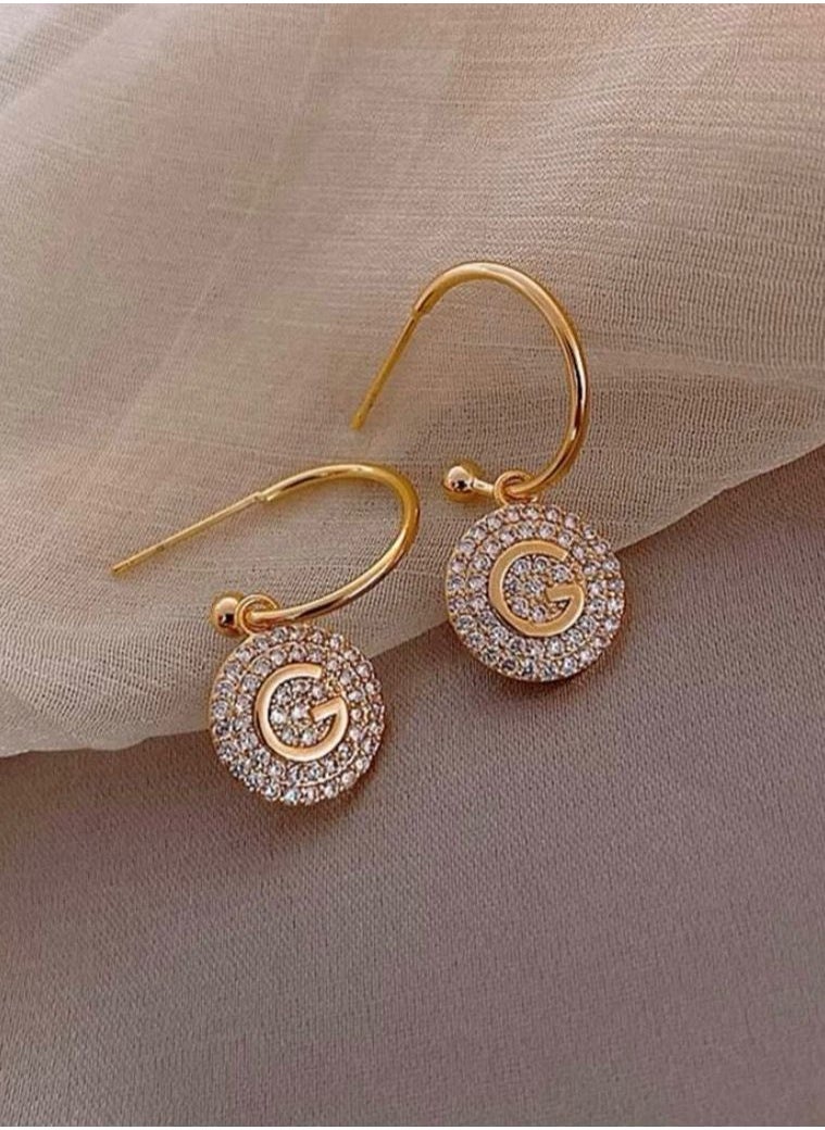 NOON'S UP - Beautiful Gold Cubic Zircon Earrings - Image 1