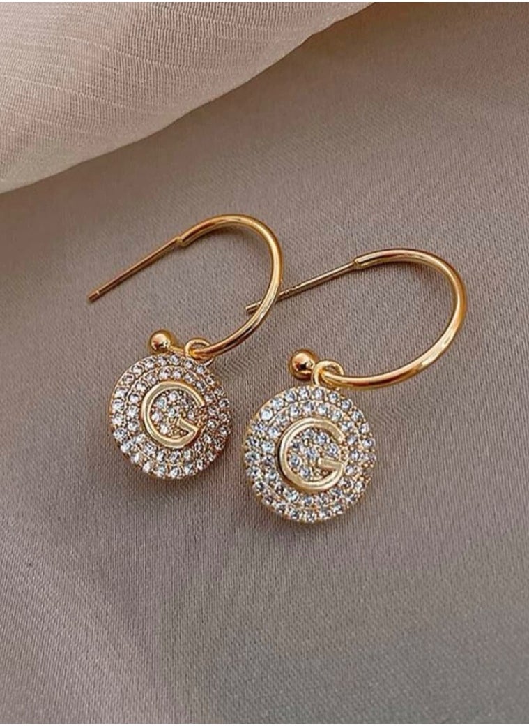 NOON'S UP - Beautiful Gold Cubic Zircon Earrings - Image 1
