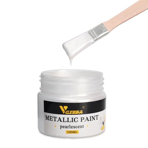 VGSEBA Acrylic Paint Metallic Pearlescent Non Toxic Non Fading 100ml Pearl Acrylic Paint for Crafts Art Painting Handcrafts Ideal for Canvas Wood Clay Fabric Ceramic Craft Supplies - Image 1