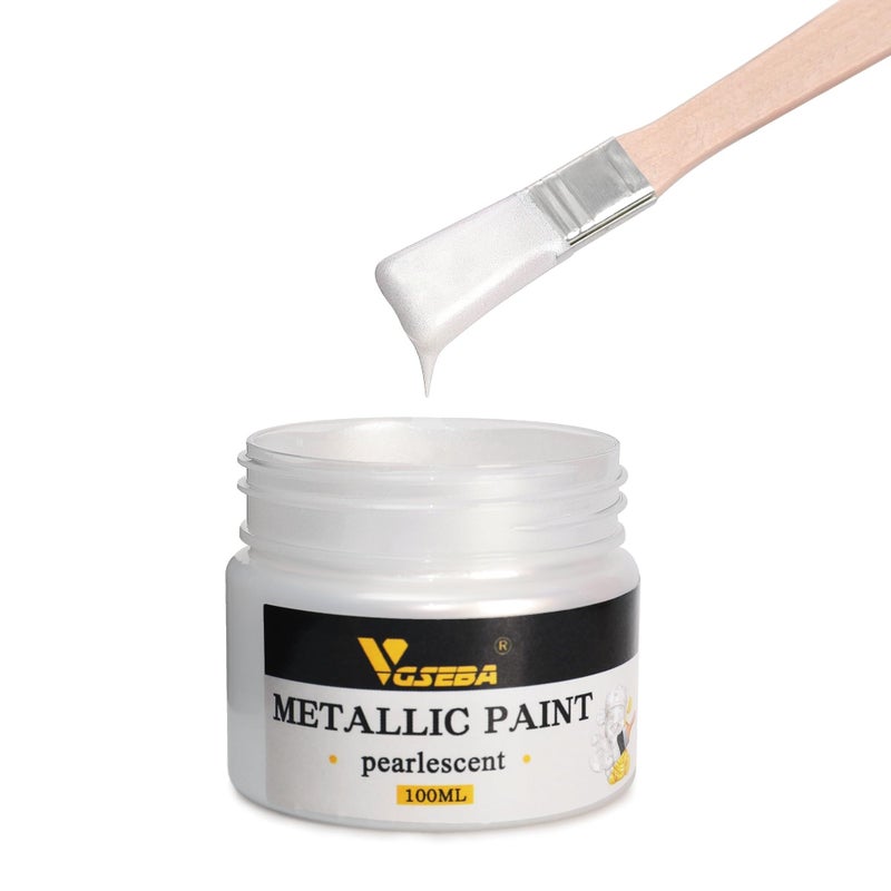 VGSEBA Acrylic Paint Metallic Pearlescent Non Toxic Non Fading 100ml Pearl Acrylic Paint for Crafts Art Painting Handcrafts Ideal for Canvas Wood Clay Fabric Ceramic Craft Supplies - Image 3