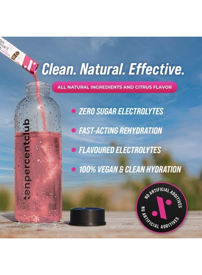 Ten Percent Club Electrolytes Powder Drink Mix (Mixed Berries) - 28 Sachets (28 to 56 Servings) | Coconut Water Powder, Celtic Sea Salt | Easy to Mix, Vegan Mixed Berries Flavoured Electrolytes Drinks | Mixed Berries Electrolytes Sachets by Ten Percent Club - Image 3
