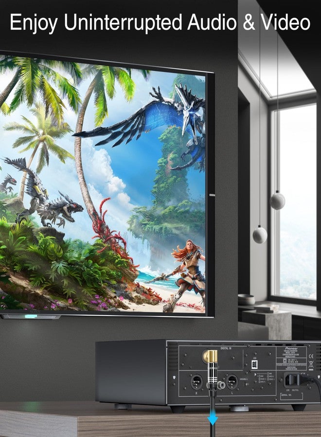 BlueRigger RG6 Coaxial Cable (10FT, 90° Angled to 90° Angled Connector Pin, Gold Plated, Triple Shielded) - Digital Audio Video Coax Cable Cord for HDTV, CATV, Modem, Satellite Receivers - Image 3