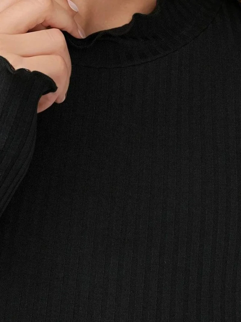 HICCUP Textured Slim Fit Crew Neck Long Sleeve Top