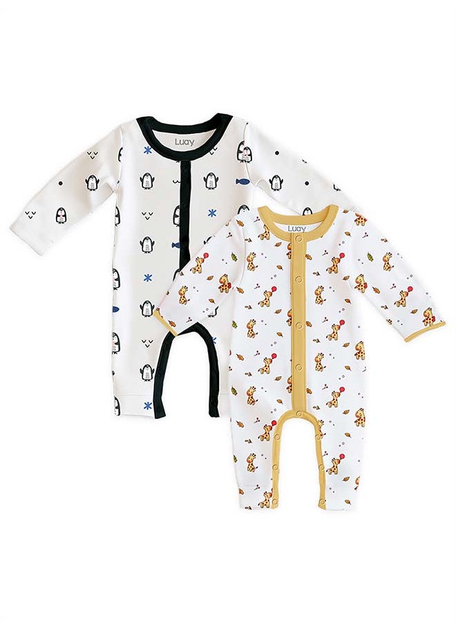 LUAY 100% Cotton Full Sleeves Baby Romper,Sleepsuit for Baby Girls & Boys _(Pack of 2) 18-24 M  - Image 2