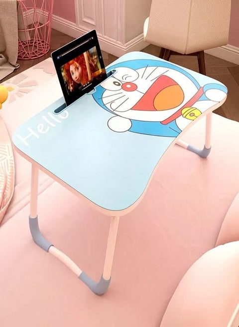 Portable Folding Laptop Desk for Bed With iPad and Adjustable Lap Tray Notebook Stand Foldable Non-Slip Legs Reading Table Tray for Working Studying Camping
