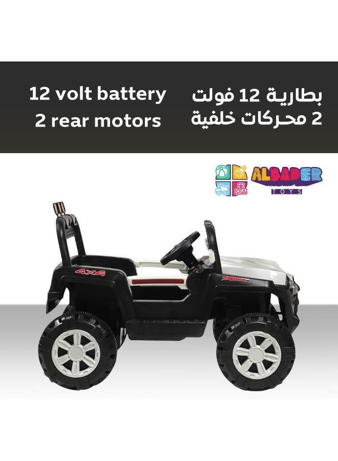ALBADER Electric Car Mini Jeep With 12V Battery, 2 Motors, Car With Remote Control, Kids Car With Led Lights, Ride On Car With Music Efficts, 3 Speeds, Mini Car Suitable For Kids 2-6 Years - Image 5
