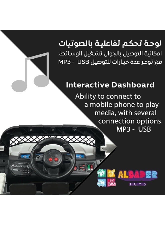 ALBADER Electric Car Mini Jeep With 12V Battery, 2 Motors, Car With Remote Control, Kids Car With Led Lights, Ride On Car With Music Efficts, 3 Speeds, Mini Car Suitable For Kids 2-6 Years - Image 4