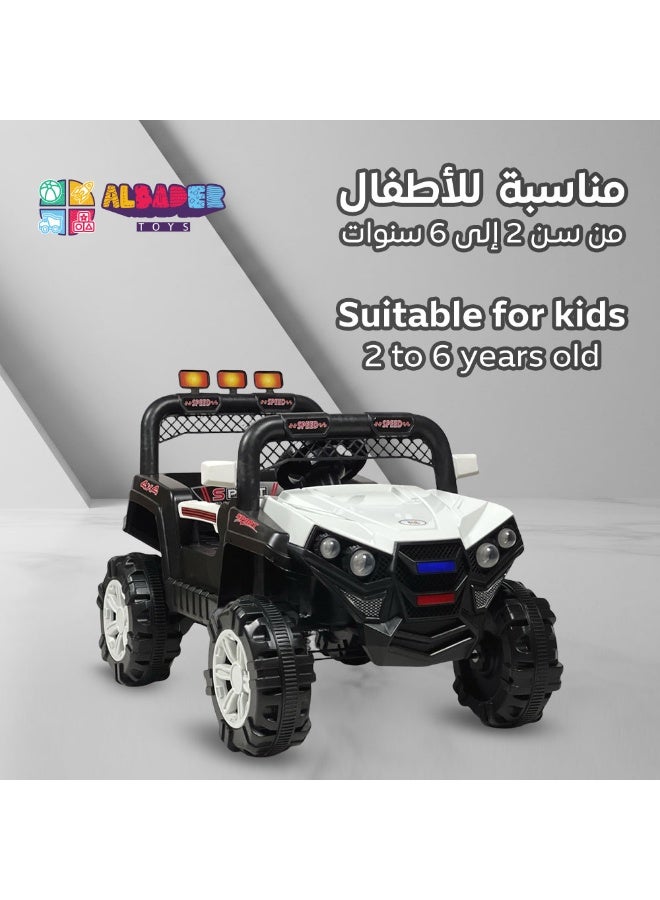 ALBADER Electric Car Mini Jeep With 12V Battery, 2 Motors, Car With Remote Control, Kids Car With Led Lights, Ride On Car With Music Efficts, 3 Speeds, Mini Car Suitable For Kids 2-6 Years - Image 3