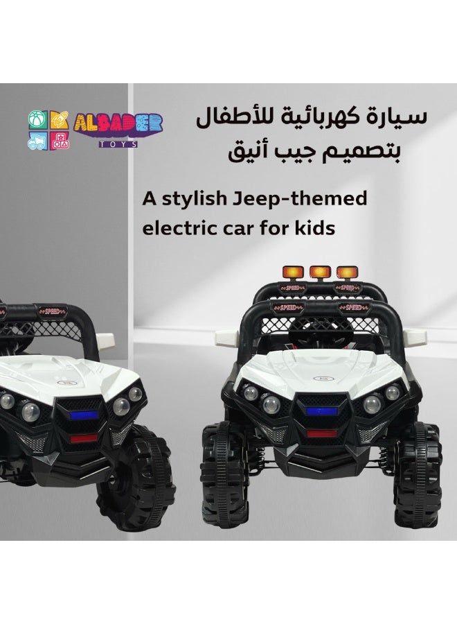 ALBADER Electric Car Mini Jeep With 12V Battery, 2 Motors, Car With Remote Control, Kids Car With Led Lights, Ride On Car With Music Efficts, 3 Speeds, Mini Car Suitable For Kids 2-6 Years - Image 2