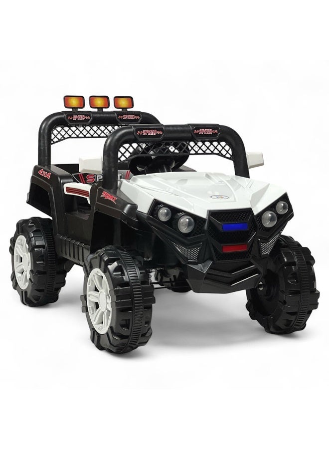 ALBADER Electric Car Mini Jeep With 12V Battery, 2 Motors, Car With Remote Control, Kids Car With Led Lights, Ride On Car With Music Efficts, 3 Speeds, Mini Car Suitable For Kids 2-6 Years - Image 1