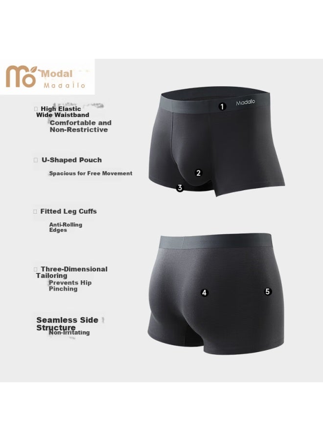 Modal Men's Underwear Pure Cotton 10a Antibacterial Breathable Loose Boxer Shorts With Cordyceps Care - Image 5