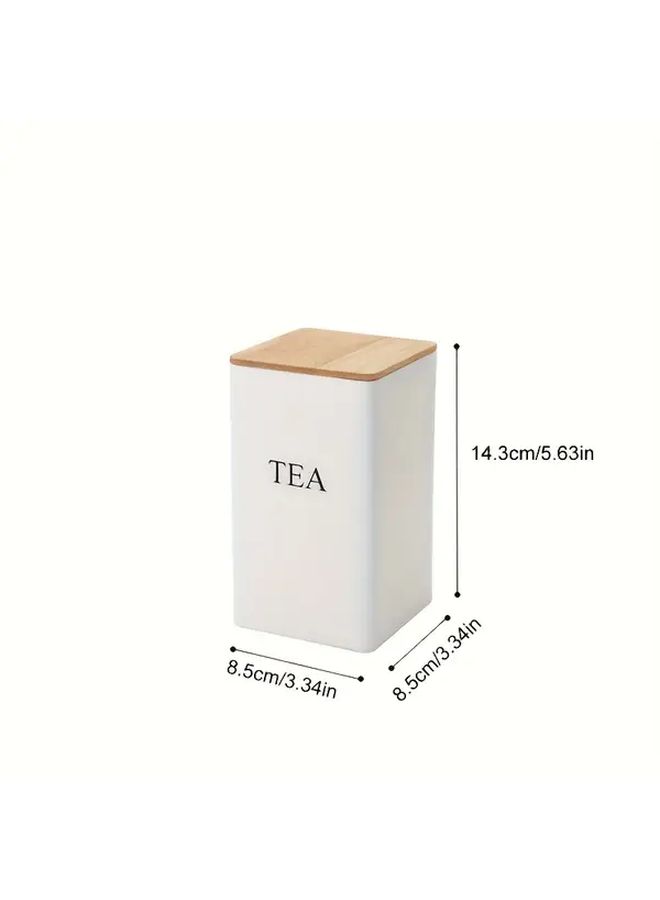 3 Pcs Black Short Tea Coffee Sugar Three Combination Set Storage Boxes Can Store Tea Fruit Tea Candy Etc Kitchen Storage Set With Bamboo Lid Metal Container Pantry Essentials Food Organization Sleek Kitchenware Durable Sturdy Construction - Image 3