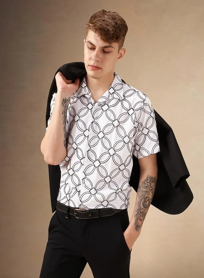 Dennis Lingo Relaxed Fit Multi Colour Poly Embroidery Shirt – Stylish and Unique