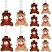 Nosiny 12 Pcs Plush Cowboy Bear Keychain Western Cowboy Party Favors Keychain with Hats and Mini Bandana for Birthday Party - Image 2