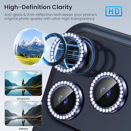 Lensarmor® Compatible With Deep Blue Diamond iPhone 17 Pro/iPhone 17 Pro Max Camera Lens Protector – 9H+ Tempered Glass with Diamond Coating, Scratch Resistant, Flash-Friendly Premium Lens Cover - Image 4