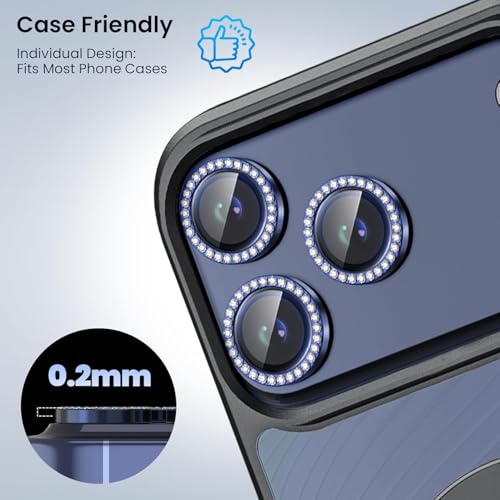 Lensarmor® Compatible With Deep Blue Diamond iPhone 17 Pro/iPhone 17 Pro Max Camera Lens Protector – 9H+ Tempered Glass with Diamond Coating, Scratch Resistant, Flash-Friendly Premium Lens Cover - Image 5