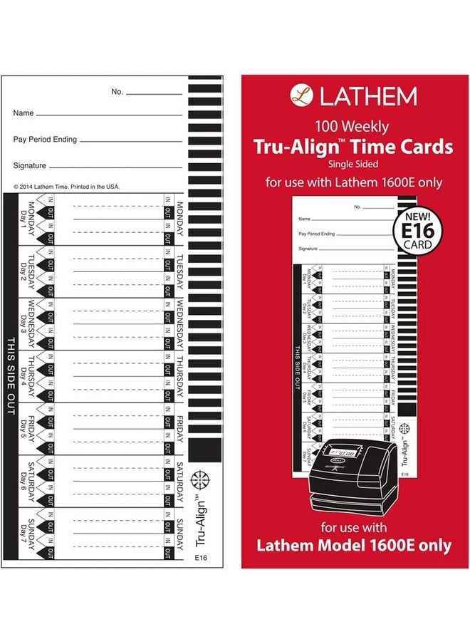 Trualign E16 Time Cards For 1600E Weekly 1Sided 4" X 9" White Box Of 100 (E16100) - pzsku/ZDE8D67A57FACD3AF80C7Z/45/_/1721982504/067d75e6-e423-4a09-9231-fb901d097913