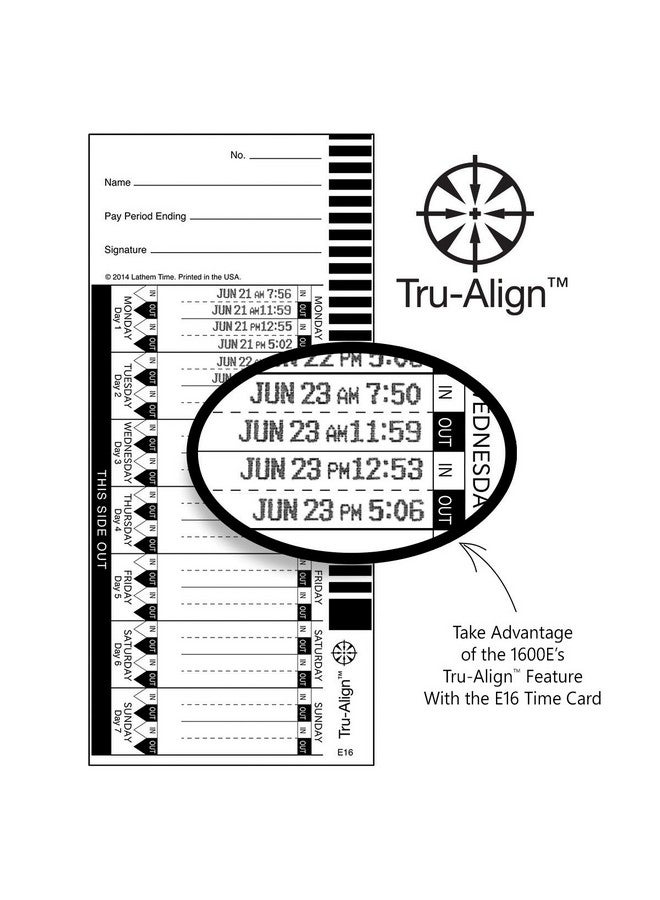 لاثيم بطاقات الوقت Trualign E16 لـ 1600E أسبوعيًا، جانب واحد، 4 × 9 بوصة، صندوق أبيض مكون من 100 (E16100) - Image 4