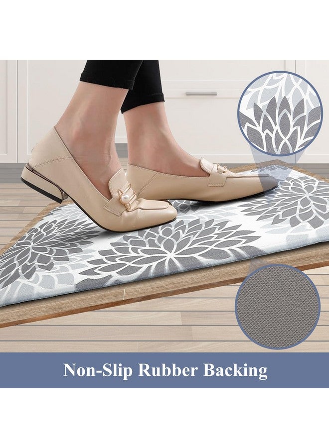 هيبي مجموعة سجاد مطبخ HEBE المضادة للتعب مكونة من قطعتين سجاد مطبخ غير قابل للانزلاق للأرضية سجاد مطبخ مبطن وسجادات مقاومة للماء مريحة للمطبخ والمكتب المنزلي والحوض وغرفة الغسيل - Image 4